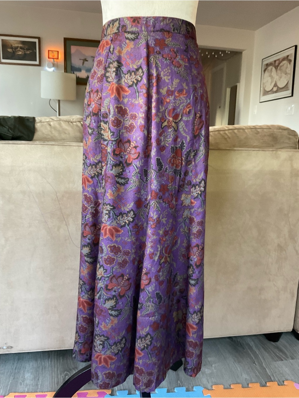 🌂Vintage Stefanie Powers Ingredients Floral Midi Skirt NWT Size Medium